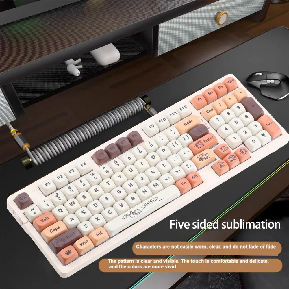NEW134 keys Cute Keycaps PBT Keycaps MOA Keycaps Custom Keyboard Keycaps for Cherry Gateron MX Switches Mechanical Keyboards