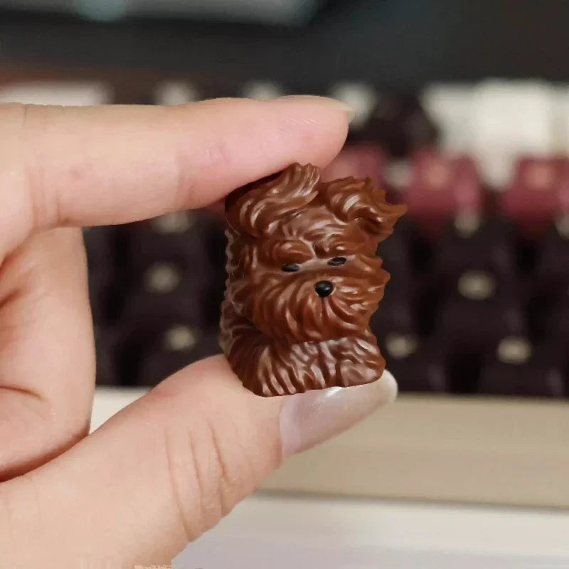 Kawaii Schnauzer Keycaps ABS Resin Personalized Mechanical Keyboard Accessories Puppy Animal Cherry MX 1U Handmade Keycap Gifts