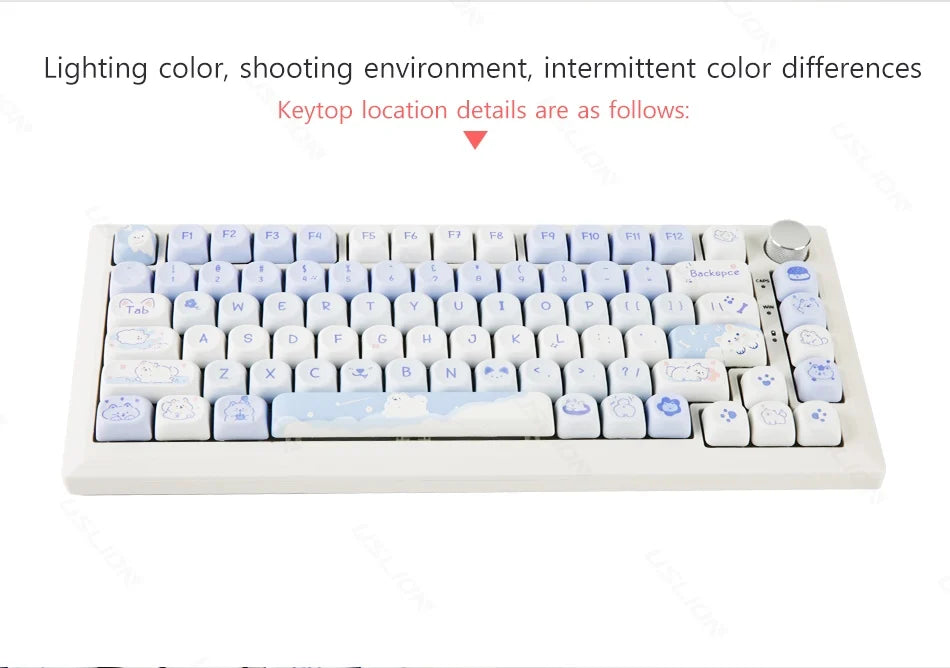 95/132 Keys Cartoon Keycaps PBT Hakimi Dog Cats Keycap MOA Profile Dye Sublimation Keycap For Mechanical Gaming Keyboard