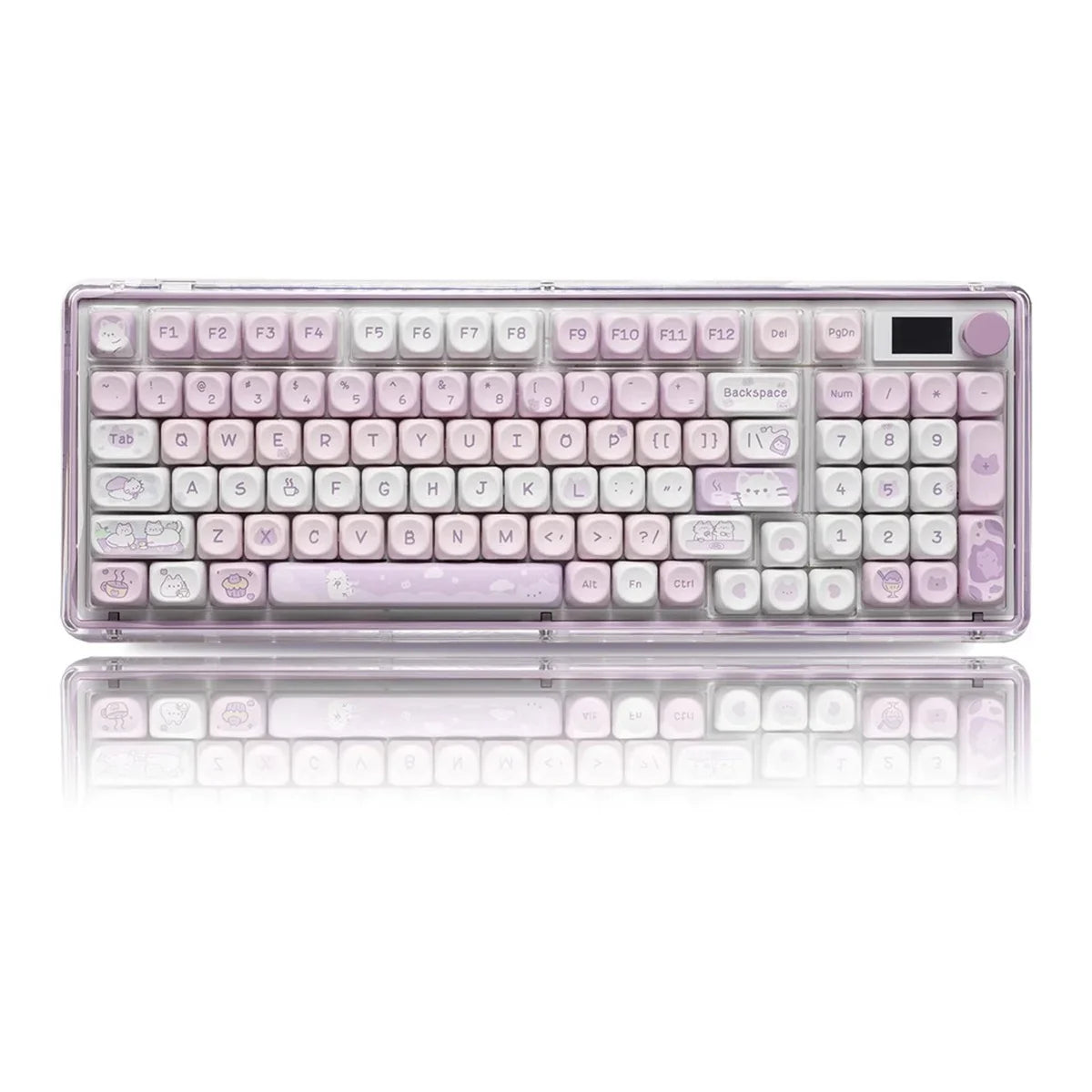 95Keys Cute Keycaps MOA Profile Cat Theme PBT Key Caps Pink Blue Puppy keycap for GK61 RK836 MX Switches Mechanical Keyboard