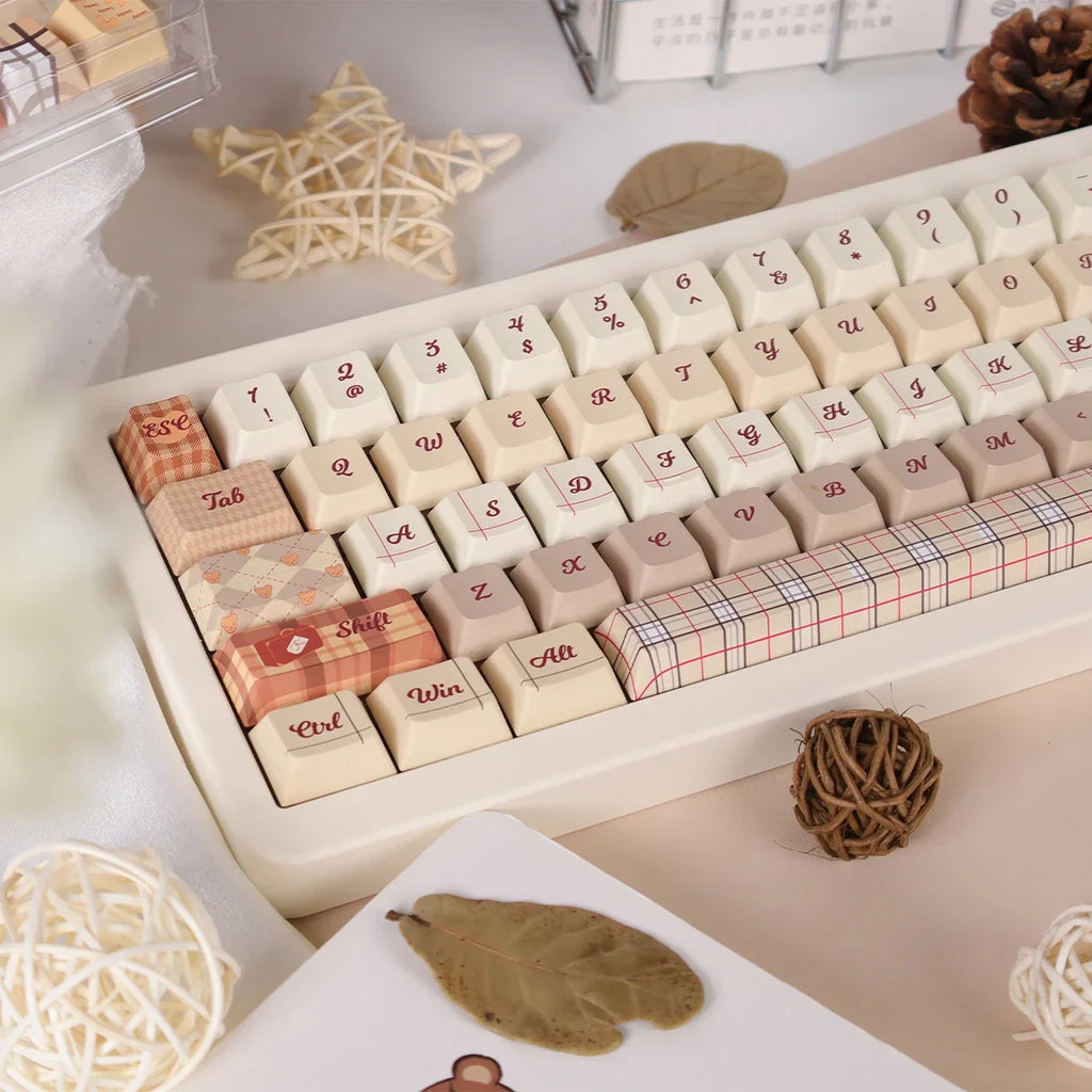 Autumn Colors of England Theme Keycaps Set PBT Keyboard Caps Custom 152 Keys Cherry Profile  Keycaps for Mechanical Keyboard
