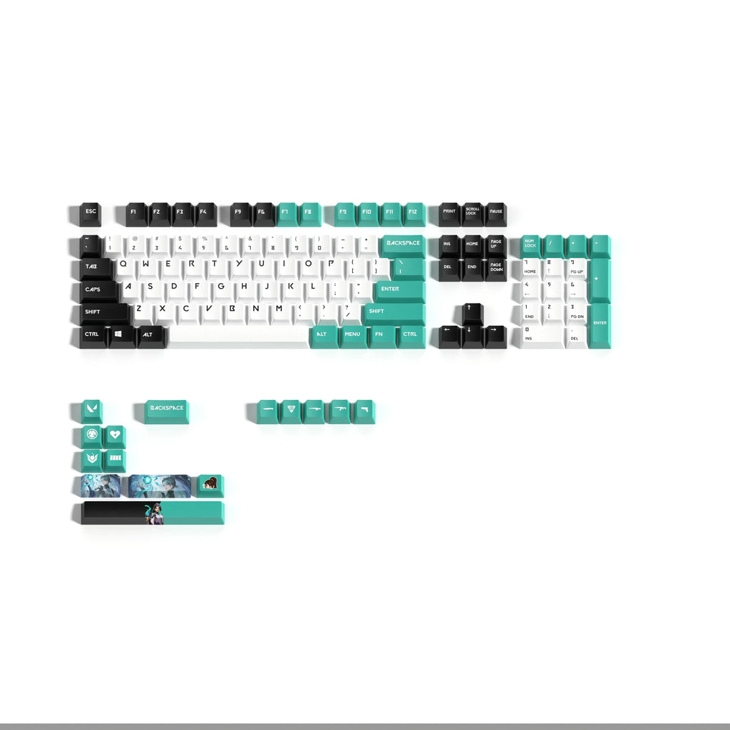 Valorant keycaps sage OEM Profile 10keys PBT dye sub keycaps