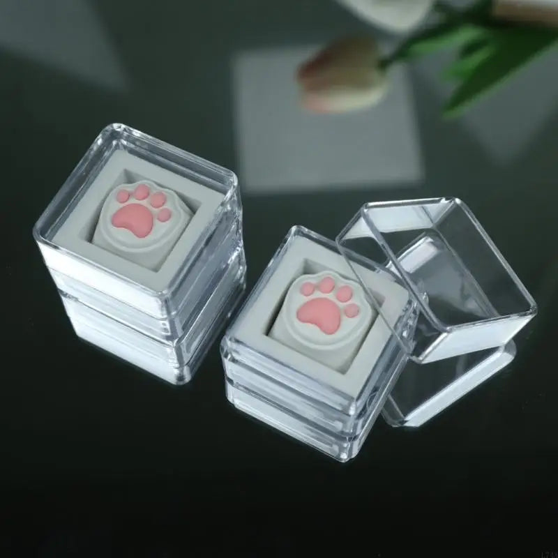 L74A Fun Keycaps for MX Mechanical Keyboards Animal Claw with Soft Silicone Pad Corrosion-Resistant Keycaps Accessories
