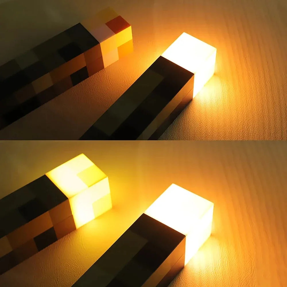 Creative Brownstone Torch LED Night Light USB Rechargeable Game Room Decoration Table Light Festival Gifts for Kids Game Lamps