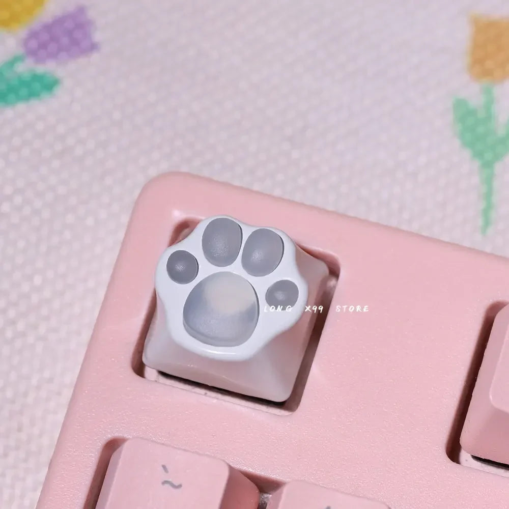 Pink Cute Cartoon Silicone Keycap Personality Soft Feel Cat DIY Artisan Cat Paws Pad Keyboard KeyCaps For Cherry MX Switches