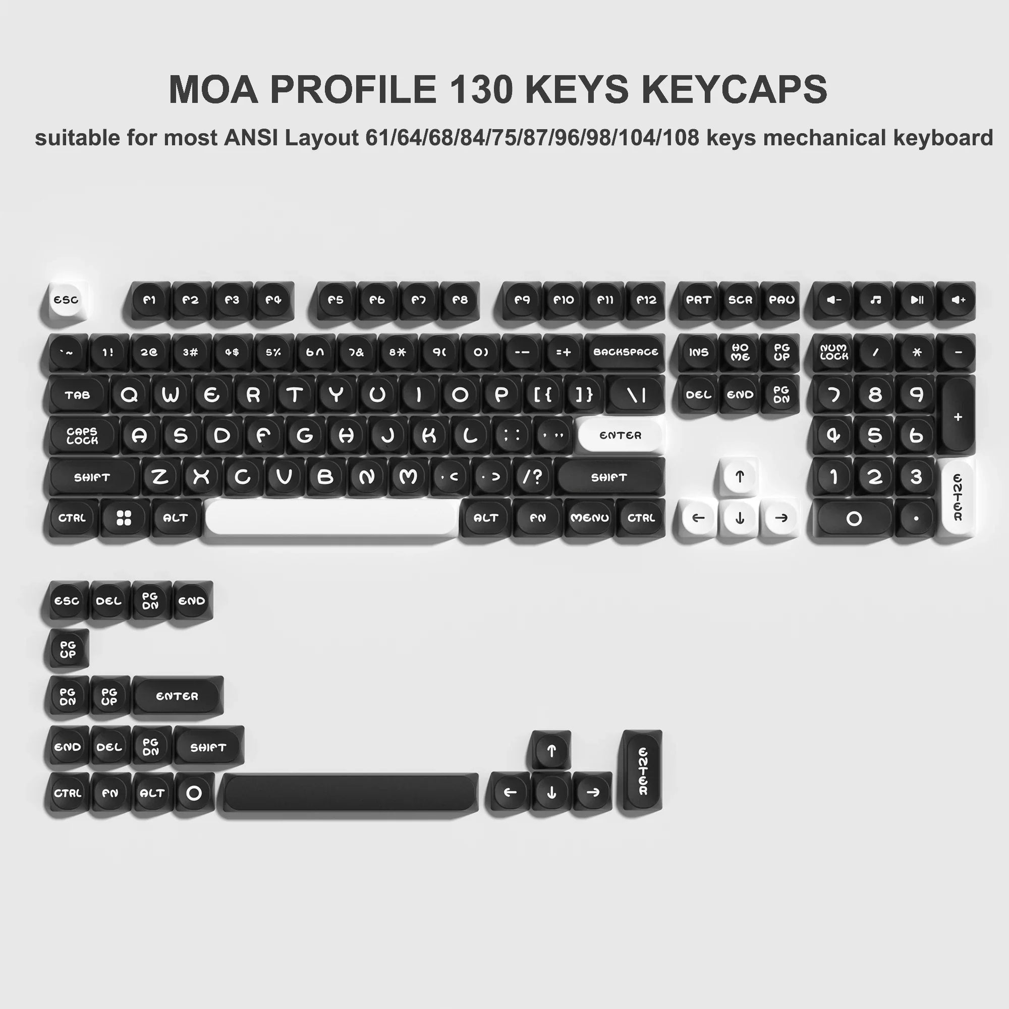 143 Keys Pink Cherry MOA Profile PBT Keycaps Dye Sub Customs  Key caps for 61/87/104 Cherry MX Switch Gaming Mechanical Keyboard