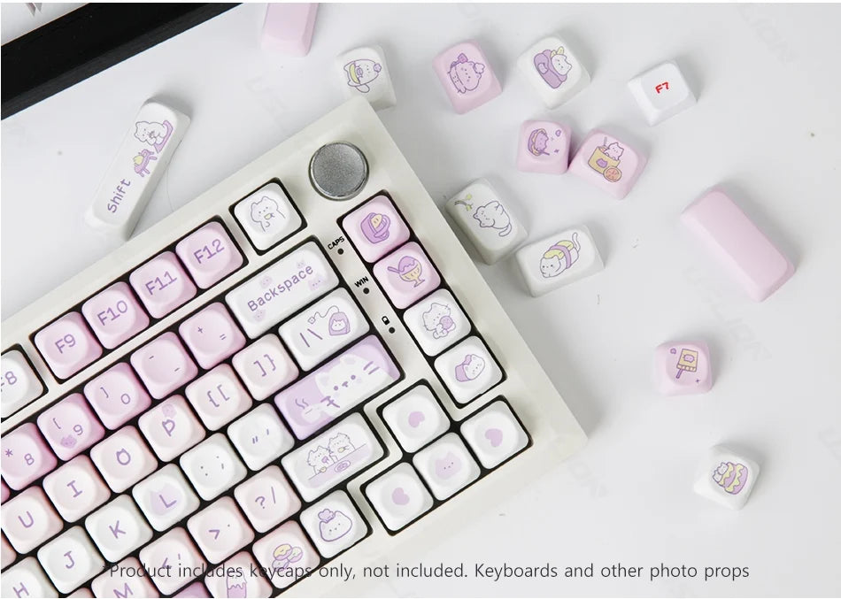 95/132 Keys Cartoon Keycaps PBT Hakimi Dog Cats Keycap MOA Profile Dye Sublimation Keycap For Mechanical Gaming Keyboard