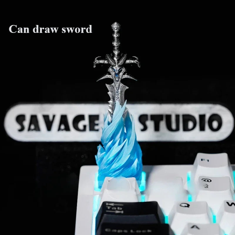 Anime Keycaps World of Warcraft Frostmourne Translucent Key Caps Mechanical Keyboard Caps Korean Keycap Game Peripheral Gifts