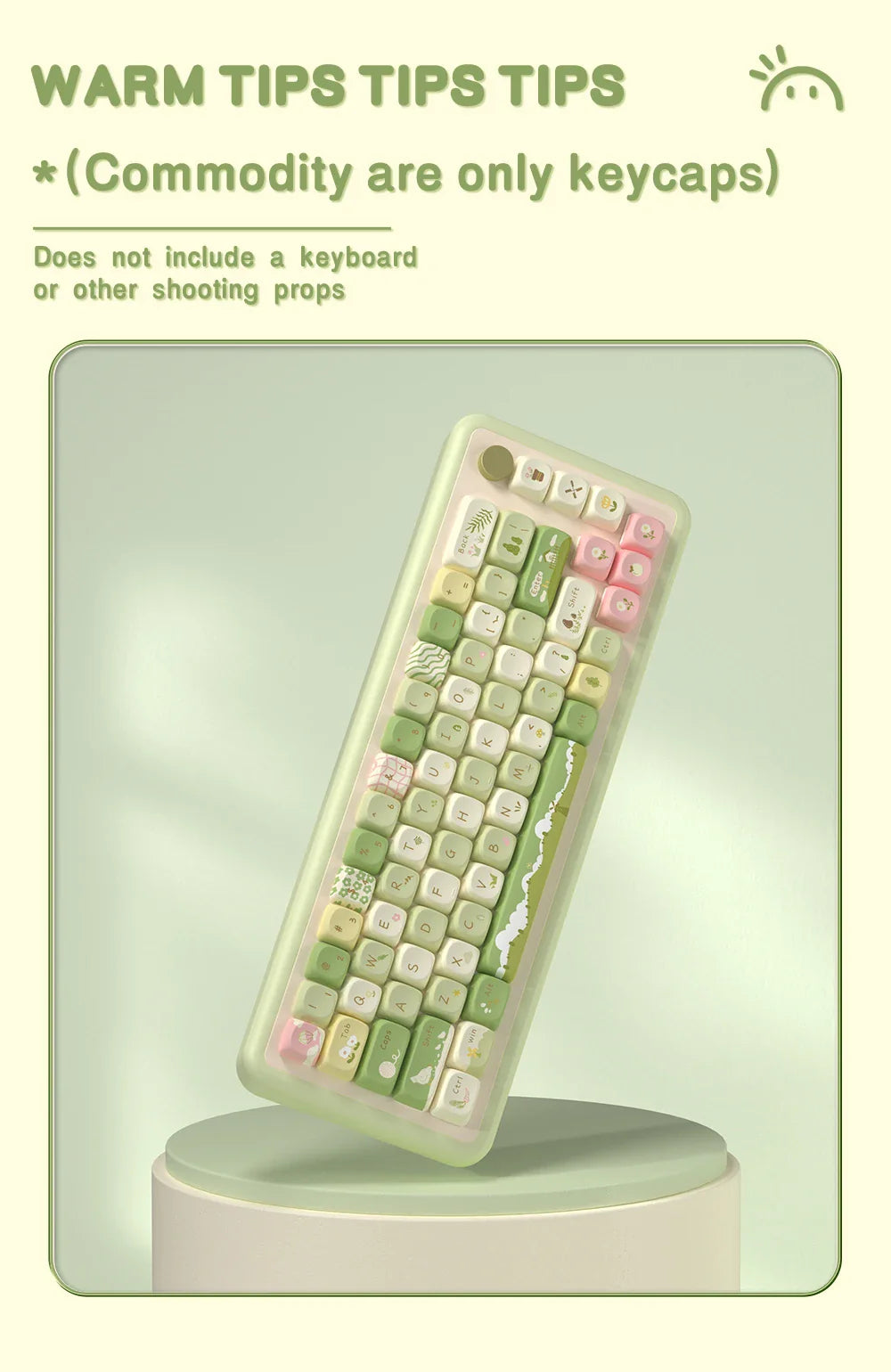 Jungle Theme Keycaps MCA Profile Personalized Cartoon Keycap For Mechanical Keyboard with 7U and ISO key cap