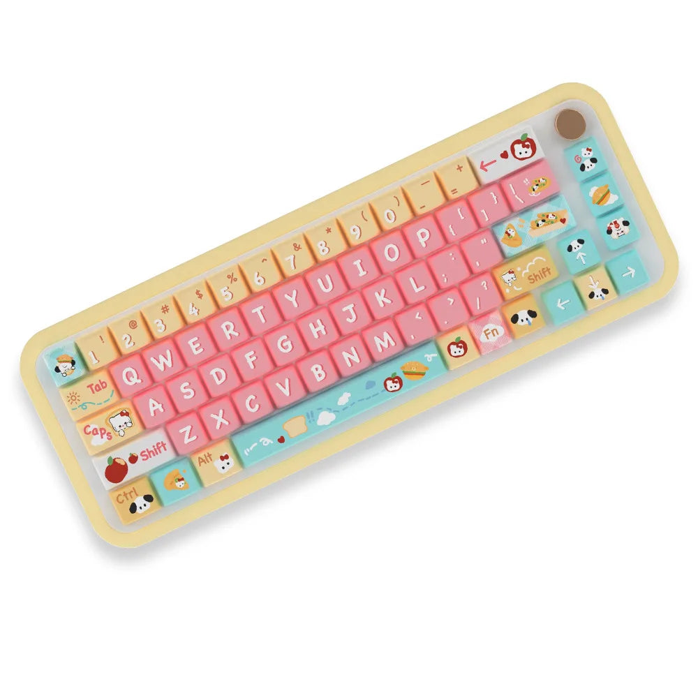 Kawaii Puppy Bread Theme Keycap Cute MDA 158 keys Keycap Custom Thermal Sublimation Keycap For Keyboard Accessories Friends Gift