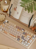 Cute Meow Keycaps Cat Head MAO Profile PBT Key Cap Dye Sublimation for MX Mechanical Keyboard KeyCap Keyboards Accessories