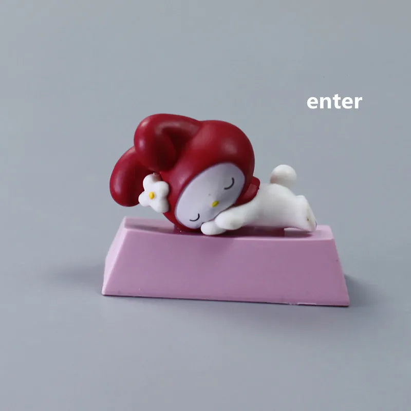 New Sanrio mMechanical 3D Keycap Game Keyboard Accessories Kuromi Melody Cartoon Cute Single Personality Keycap Enter Key