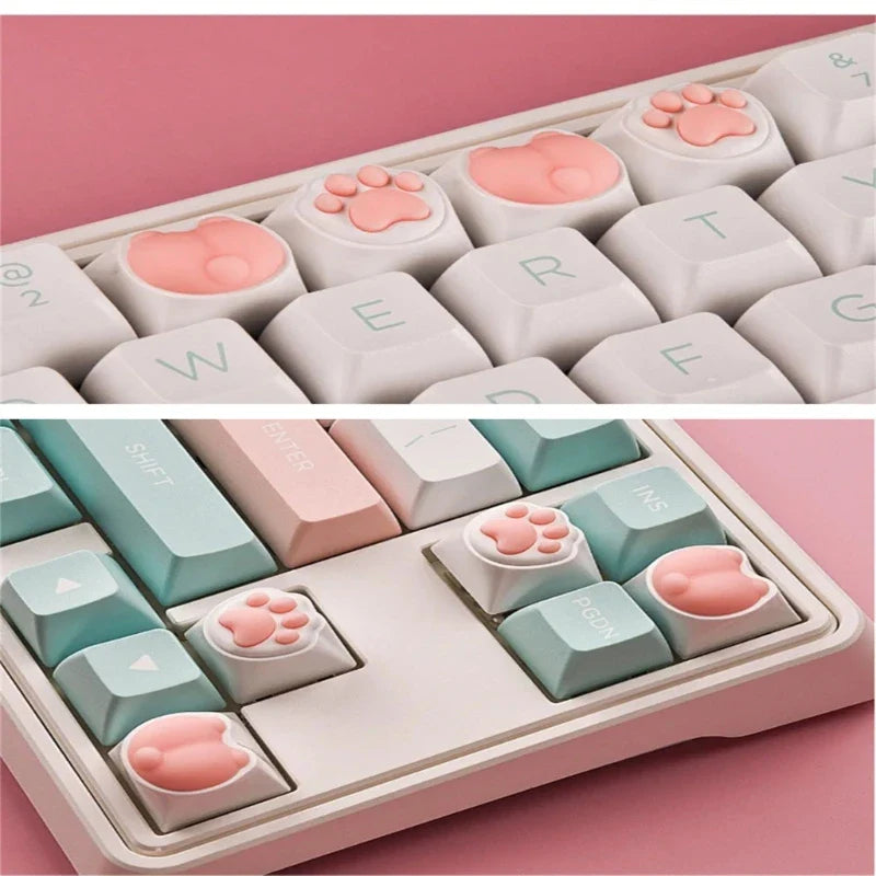 3D Soft Silicone Paw Keycap for Mechanical Keyboards and Colorful Keyboards Keycaps Supplies Sublimation Caps