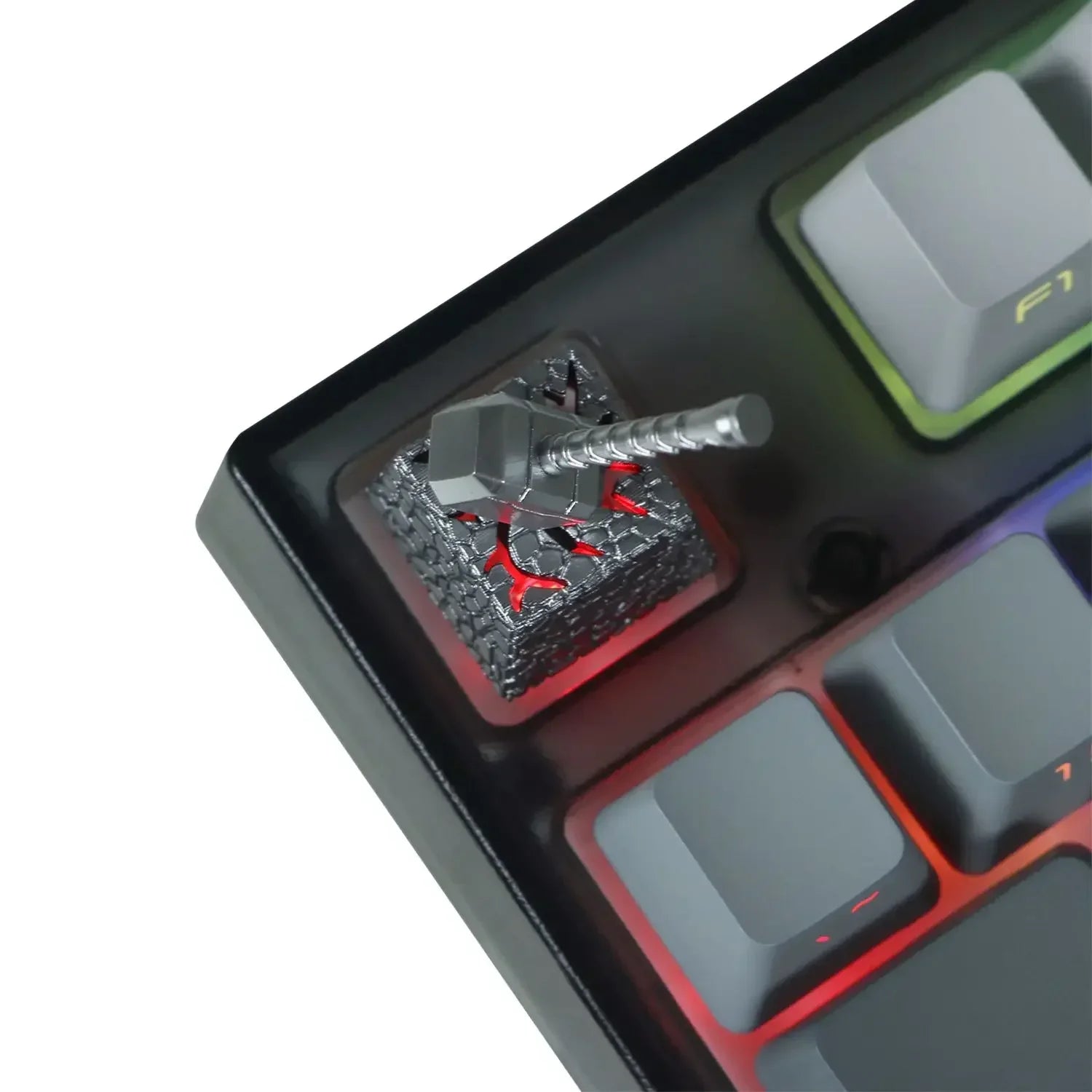 New 2In1 Resin Keycaps Thor Hammer for Mechanical Classic Retro Transparent Key Cap Suit Esc Button Personalized Keycaps