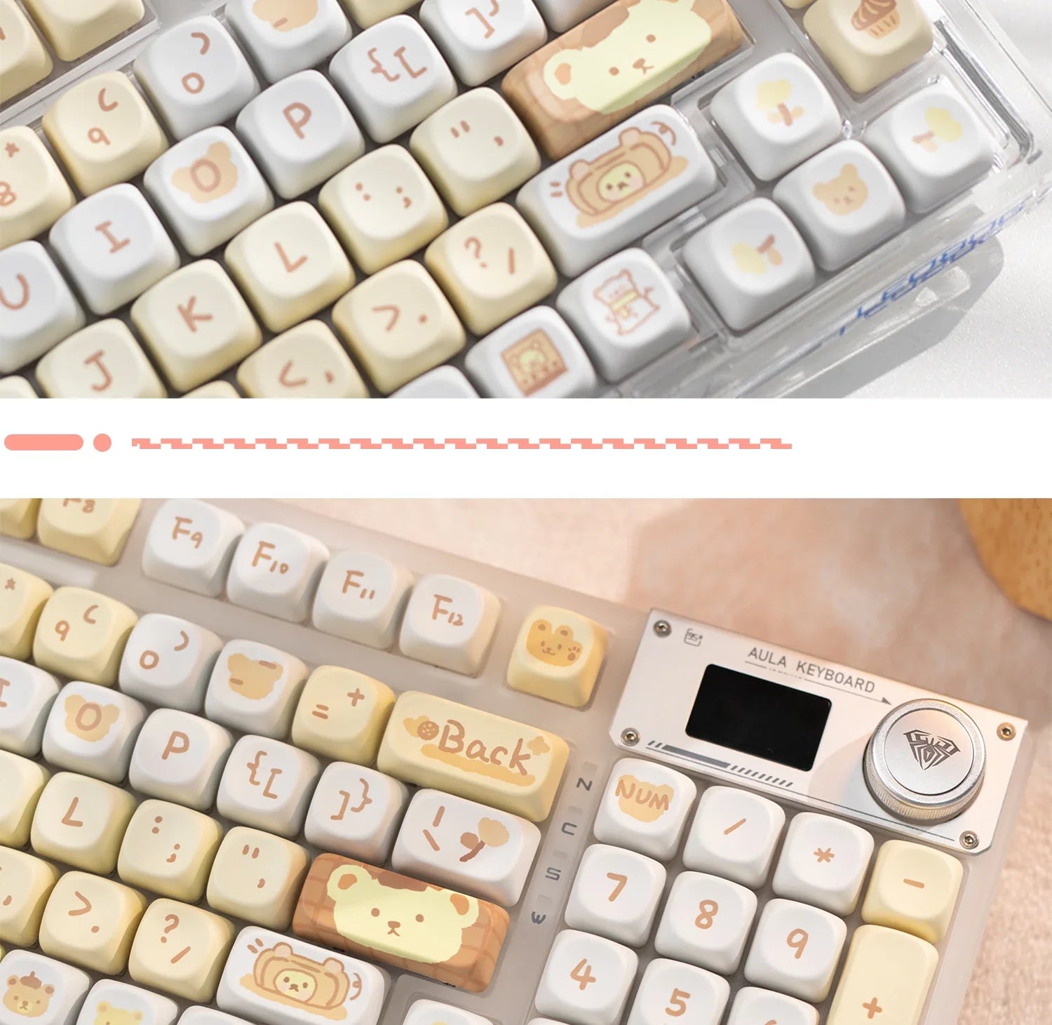 Cat Afternoon Tea Theme Purple Keycap 132 Keys MOA Height PBT Five-sided Sublimation Cute Keycaps for Mechanical Keyboard
