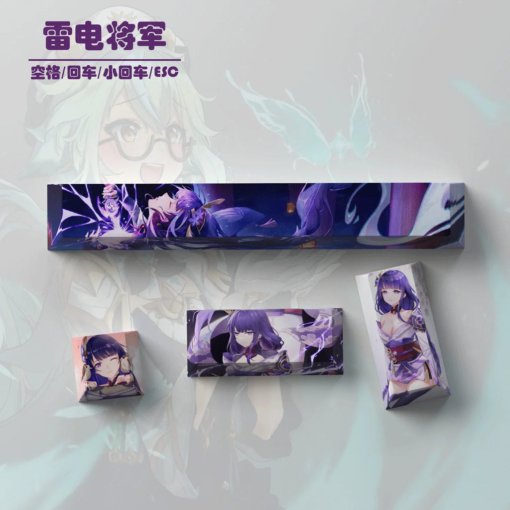 New Genshin Impact Keycaps DIY Anime Keyboard Cap Cherry Profile Pbt R4 Customl Mechanical Keyboard Decorative Accessories Gifts