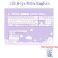 ULSION 132Keys MOA Profile Dog Cat Cartoon Keycaps for 61/64/68/78/84/87/96/104/108 Keys Gaming Mechanical Keyborad MX Swtiches
