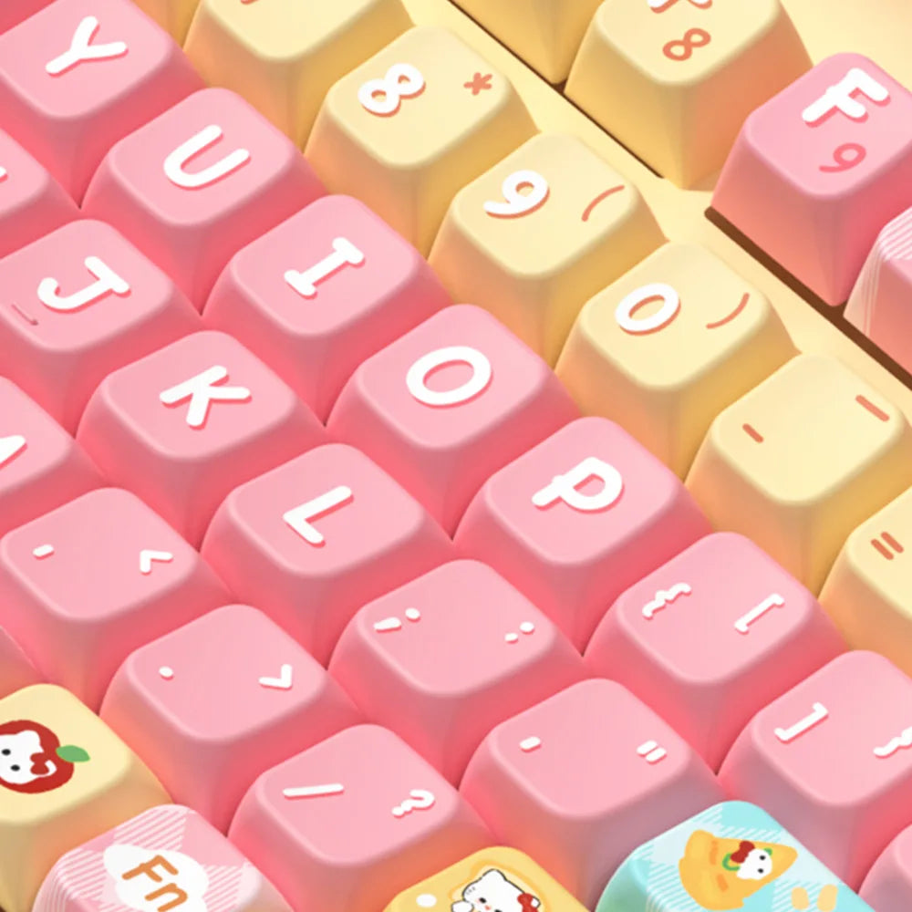 Kawaii Puppy Bread Theme Keycap Cute MDA 158 keys Keycap Custom Thermal Sublimation Keycap For Keyboard Accessories Friends Gift