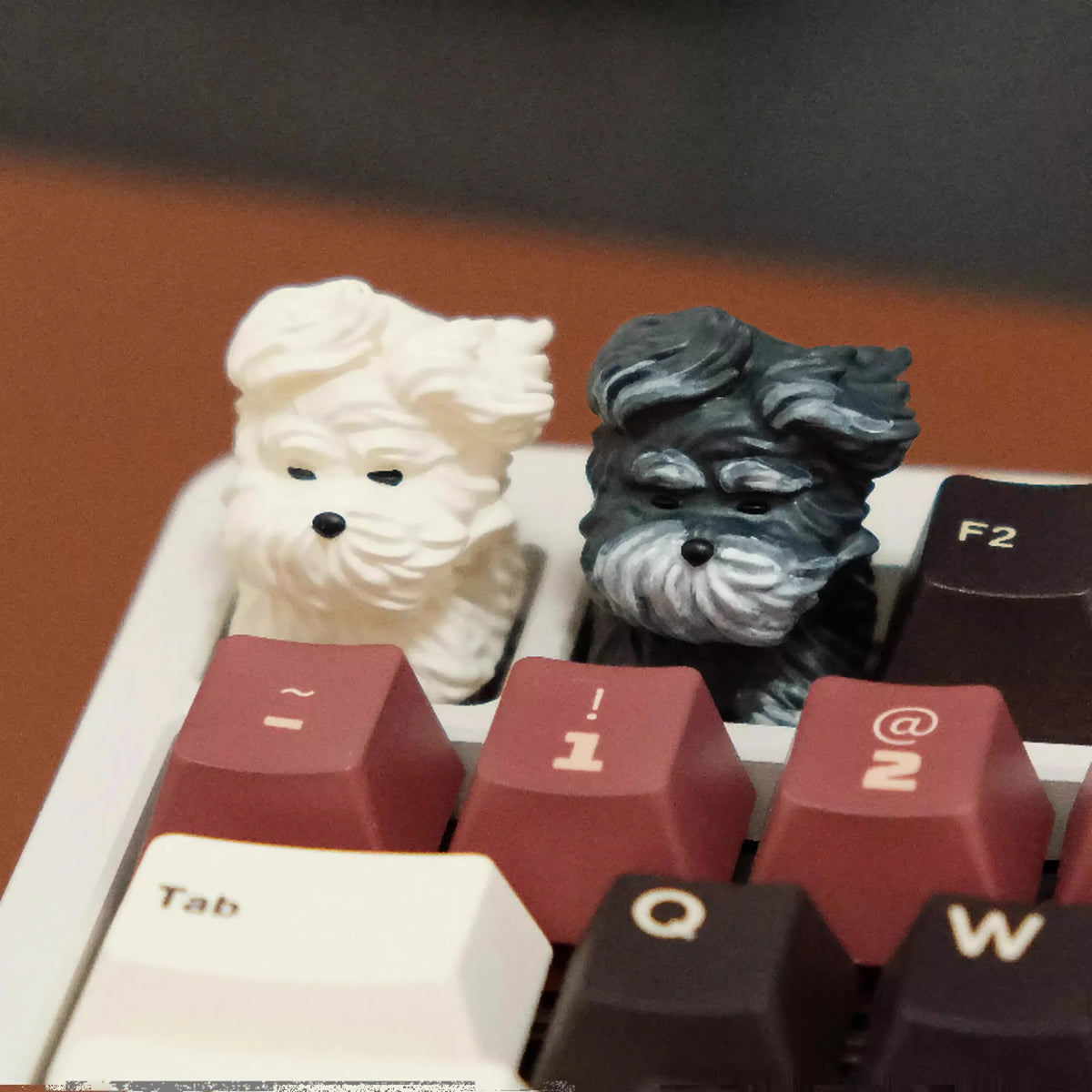 Original Cute Wind Blown Puppy Personalized Key Caps 1 Pc. Vintage Resin MX Switch Keycaps for Mechanical Keyboard Accessories