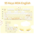 95Keys MOA Profile Cat Theme PBT Key Caps Pink Blue Puppy Cute  Keycaps for GK61 RK836 MX Switches Mechanical Keyboard