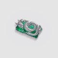 Emerald Keycap Custom Resin Slivery Dragon Point 1.75u Artisan Key Cap Creative Mechanical Keyboard Capslock Keycap for Boy Gift