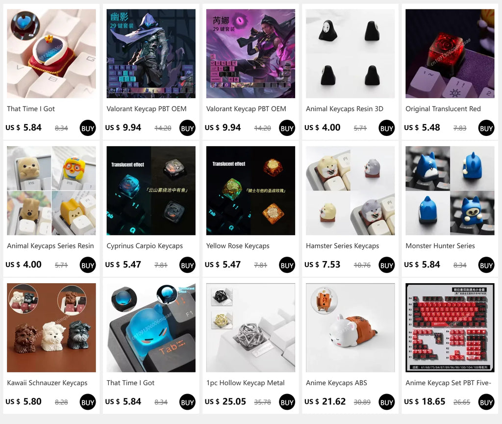Ceramic Keycaps Set 123/101-key Smooth Surface Tough and Resistant To Falling HIFI Cross Axis Mechanical Keyboard WASD Keycap