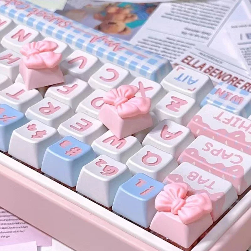 DIY Handmade Customized Cute Butterfly Keycaps Cross Axis Game Girl Pink Game Mechanical Keyboard Keycaps
