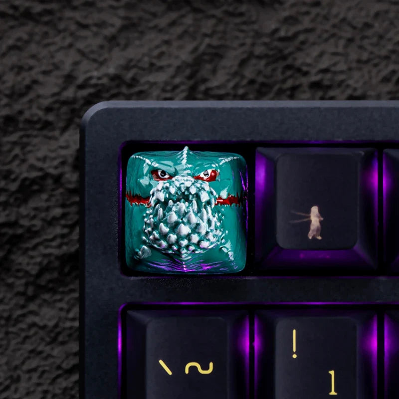 MonsterHunter Dragon Anime Artisan Point Keycaps ESC Custom Personality R4 Gaming Decoration KeyCap for Mechanical Keyboard Gift