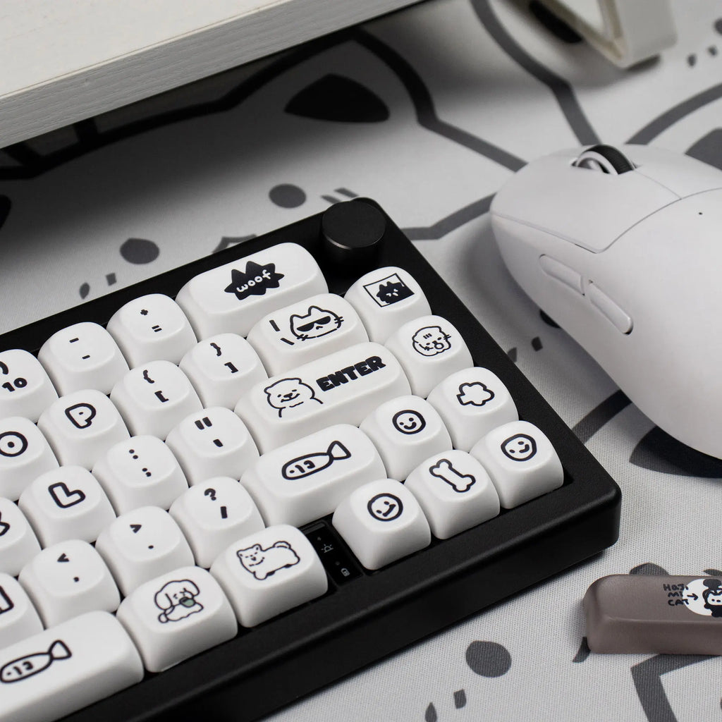 Cats and Puppies Keycaps MOA Profile Thermal Sublimation PBT Keycaps Personalized Cute Keycap For 64/104/108 Mechanical keyboard