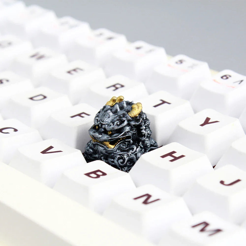 IDeal OEM Resin Keycaps Cherry MX Corss Switch Mechanical Keyboard No Backlit ESC F Zone Keycaps Lion Carved Customize Key Cap