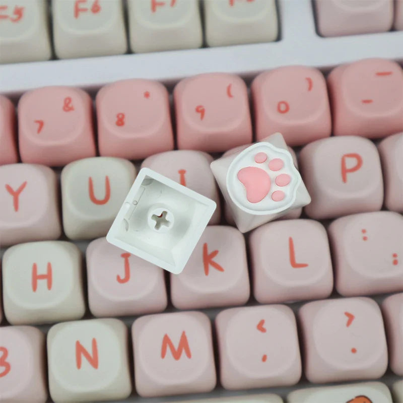 Kawaii Cute Soft Silicone Cat Paws OEM ABS Keycap For Mechanical Keyboard Cherry MX Switch