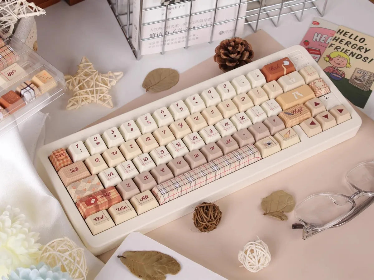 Autumn Colors of England Theme Keycaps Set PBT Keyboard Caps Custom 152 Keys Cherry Profile  Keycaps for Mechanical Keyboard